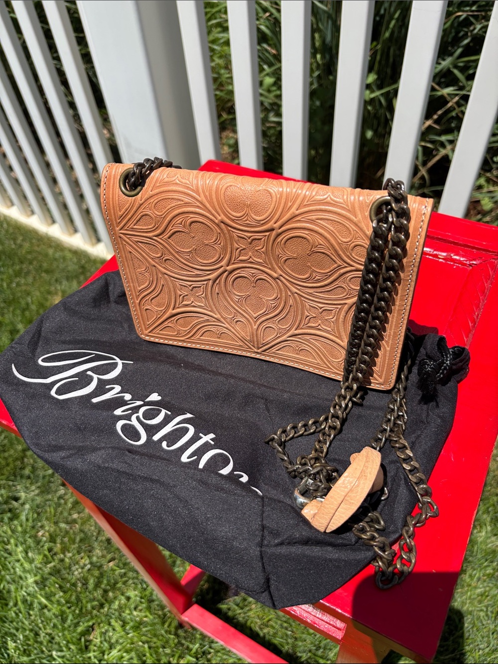 Ferrara by Brighton Leather Cross Body Bag, Comes With Dustbag, No Stains